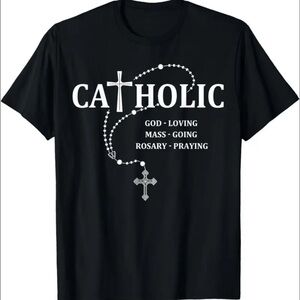Black Catholic Graphic T-Shirt